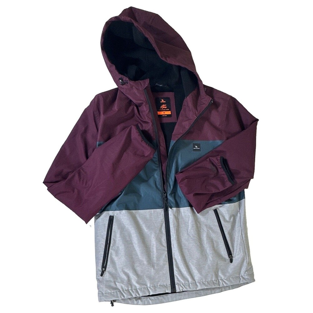 Rip Curl Anti Series Mens M Colorblock Hooded Zip Softshell Windbreaker jacket